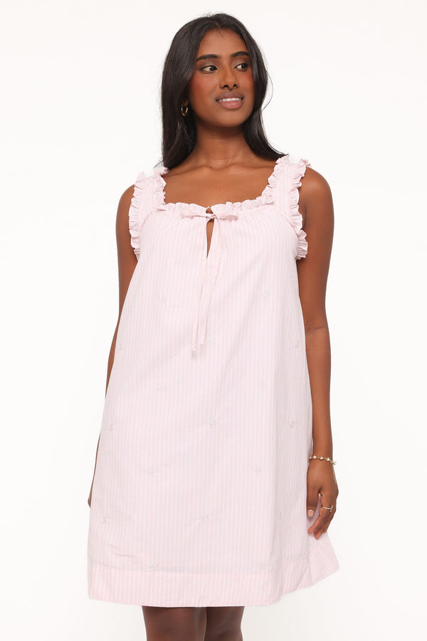 Olivienne Mini Dress - Pink Stripe