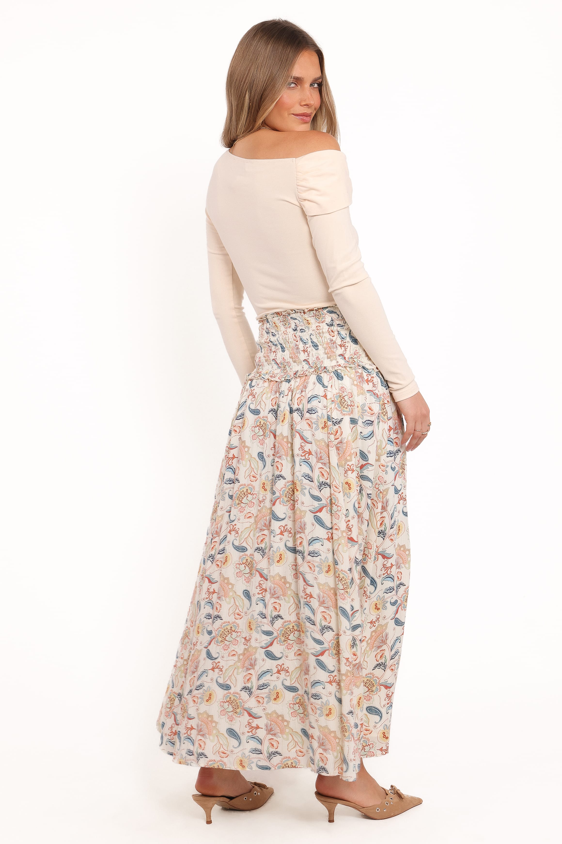 Seana Shirred Waist Maxi Skirt - Paisley