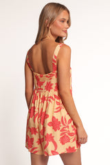 Nani Romper - Red Yellow Paisley Floral