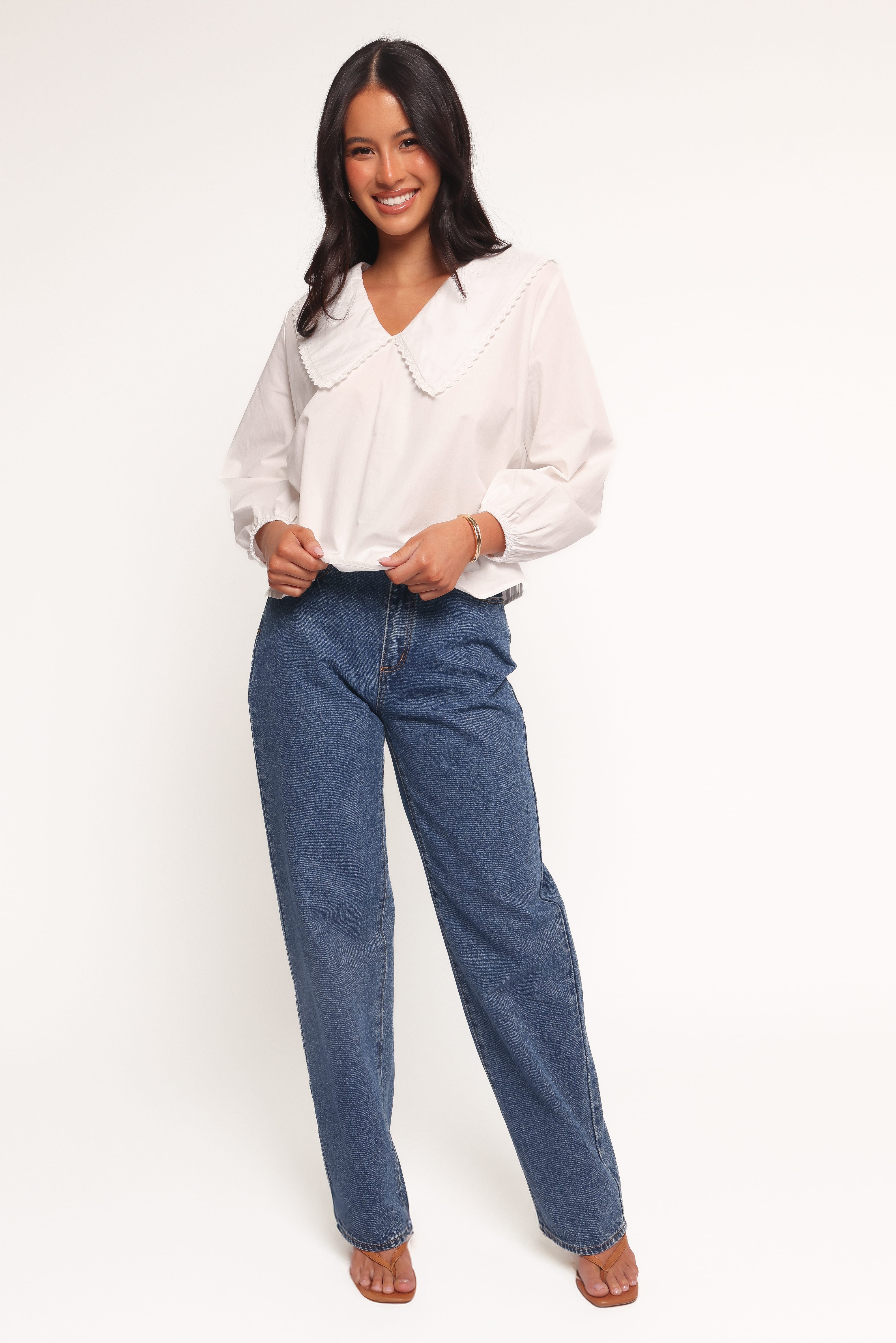 Kenna Long Sleeve Top - White